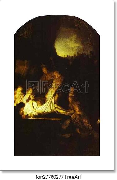 Free art print of The Entombment of Christ by Rembrandt Harmenszoon Van Rijn