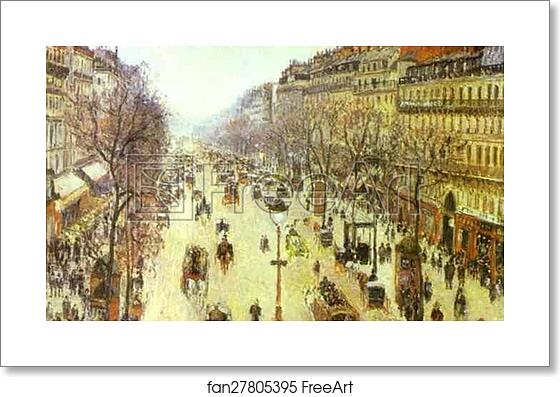 Free art print of The Boulevard Montmartre on a Cloudy Morning by Camille Pissarro Free art print of The Boulevard Montmartre on a Cloudy Morning by Camille Pissarro