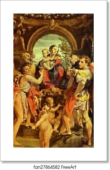 Free art print of Madonna and Child with St. George by Correggio