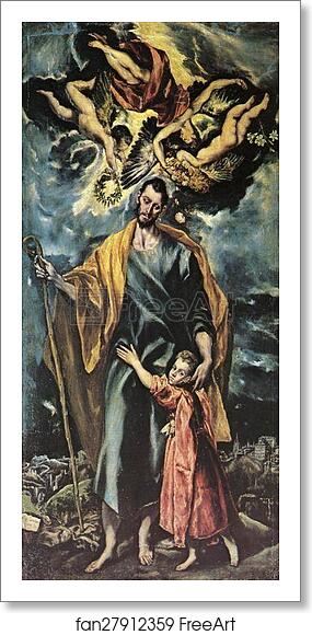 Free art print of St. Joseph and the Christ Child by El Greco