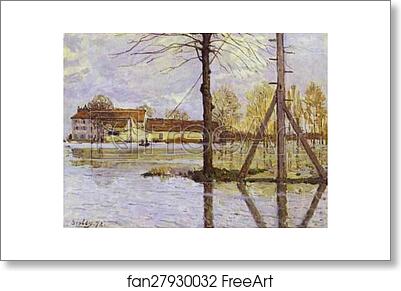 Free art print of Ferry to the Ile-de-la-Loge - Flood by Alfred Sisley