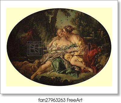 Free art print of Sylvia Cures Phyllis of a Bee-Sting by François Boucher