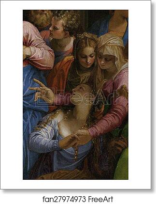 Free art print of Christ Healing a Woman with an Issue of Blood. Detail by Paolo Veronese