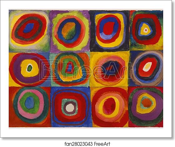 Free art print of Color Study – Squares with Concentric Circles by Wassily Kandinsky Free art print of Color Study – Squares with Concentric Circles by Wassily Kandinsky