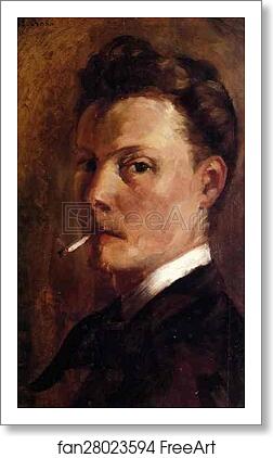 Free art print of Self-Portrait with Cigarette by Henri-Edmond Cross (Delacroix)