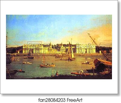 Free art print of London: Greenwich Hospital from the North Bank of the Thames by Giovanni Antonio Canale, Called Canaletto