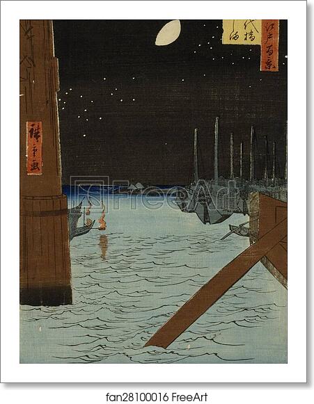 Free art print of Moon over Ships Moored at Tsukuda Island from Eitai Bridge by Utagawa Hiroshige Free art print of Moon over Ships Moored at Tsukuda Island from Eitai Bridge by Utagawa Hiroshige