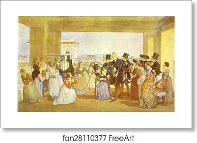 Free art print of Festival in Rome in October. Scene in the Loggia. (Invitation to Dance) by Alexander Ivanov Free art print of Festival in Rome in October. Scene in the Loggia. (Invitation to Dance) by Alexander Ivanov