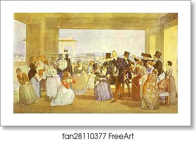 Free art print of Festival in Rome in October. Scene in the Loggia. (Invitation to Dance) by Alexander Ivanov Free art print of Festival in Rome in October. Scene in the Loggia. (Invitation to Dance) by Alexander Ivanov
