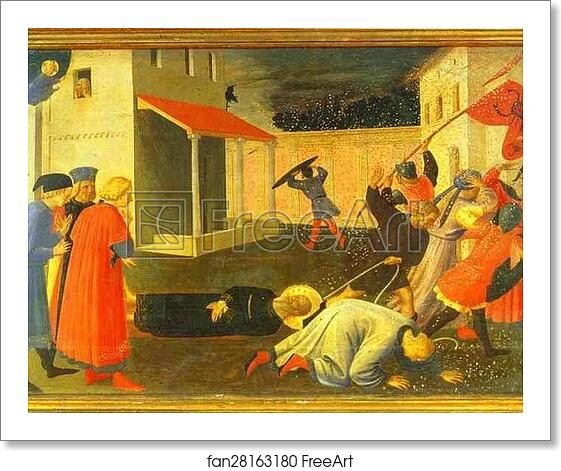 Free art print of Linaiuoli Tabernacle, predella: The Martyrdom of St. Mark by Fra Angelico