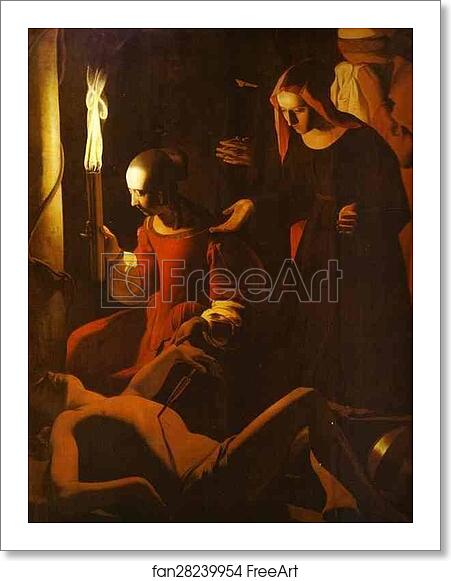 Free art print of St. Sebastian Tended by St. Irene by Georges De La Tour