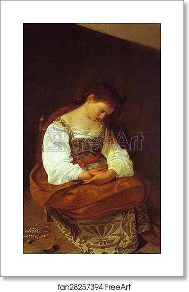 Free art print of Penitent Magdalene by Caravaggio