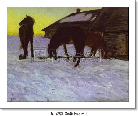 Free art print of Colts at Watering-Place. Domotcanovo by Valentin Serov Free art print of Colts at Watering-Place. Domotcanovo by Valentin Serov