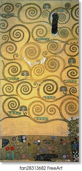 Free art print of Cartoon for the frieze in the Villa Stoclet in Brussels (left part of the Tree of Life) by Gustav Klimt