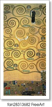Free art print of Cartoon for the frieze in the Villa Stoclet in Brussels (left part of the Tree of Life) by Gustav Klimt