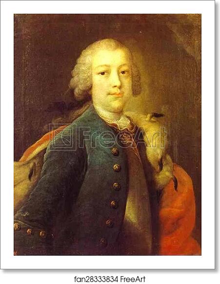 Free art print of Portrait of Prince Boris Kurakin (1733-1764) by Georg Christoph Grooth (Aka Kleine Grooth)