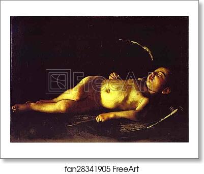 Free art print of Sleeping Cupid by Caravaggio
