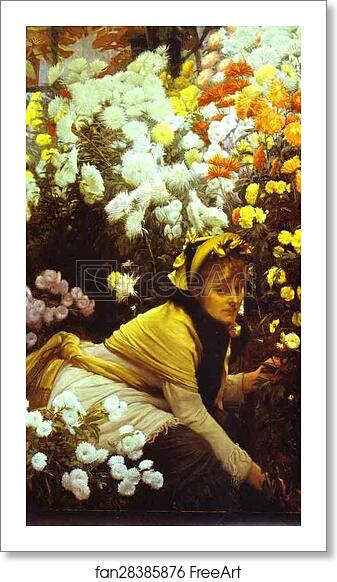 Free art print of Chrysanthemums by Jacques Joseph Tissot (A.K.A. James Tissot) Free art print of Chrysanthemums by Jacques Joseph Tissot (A.K.A. James Tissot)