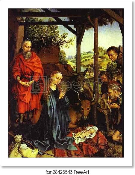 Free art print of Adoration of the Shepherds by Martin Schongauer