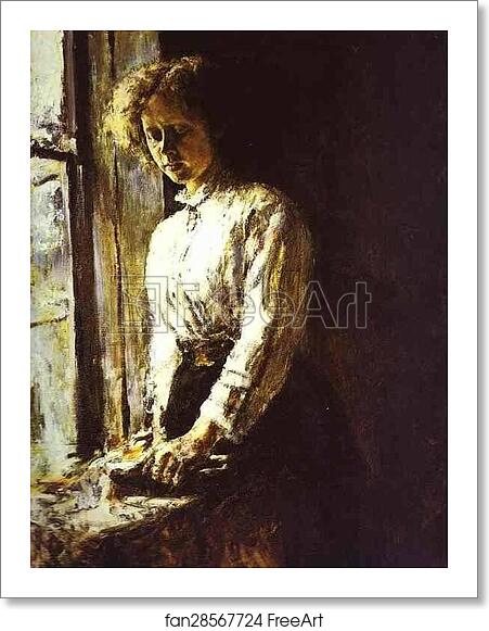 Free art print of By the Window. Portrait of Olga Trubnikova by Valentin Serov