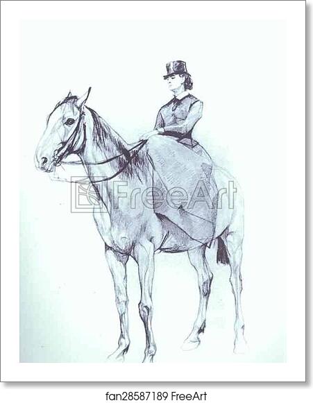 Free art print of Maria Mamontova Riding a Horse by Valentin Serov