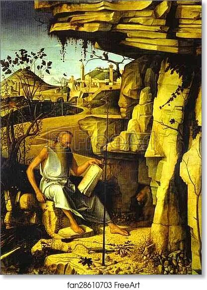 Free art print of St. Jerome in the Desert by Giovanni Bellini