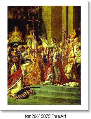 Free art print of Consecration of the Emperor Napoleon I and Coronation of the Empress Josephine in the Cathedral of Notre-Dame de Paris on 2 December 1804. Detail by Jacques-Louis David
