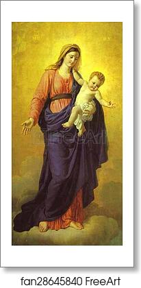 Free art print of Madonna with the Child (Icon painted for the Kazan Cathedral) by Orest Kiprensky
