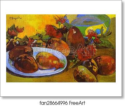 Free art print of Still Life with Mangoes by Paul Gauguin