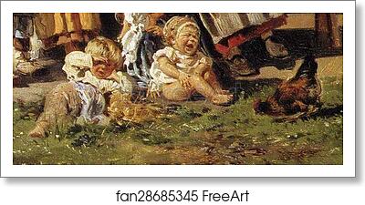 Free art print of Peasant Children. Detail by Vladimir Makovsky