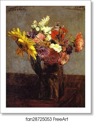 Free art print of Bouquet of Flowers (Bouquet de fleurs) by Henri Fantin-Latour