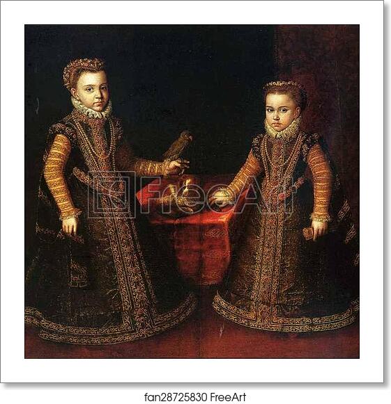 Free art print of Portrait of the Infantas Isabella Clara Eugenia and Catalina Micaela by Sofonisba Anguissola