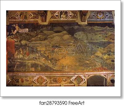 Free art print of Allegory of Good Government: Effects of Good Government in the Country by Ambrogio Lorenzetti