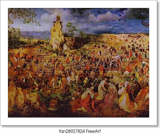 Free art print of The Procession to Calvary by Pieter Bruegel The Elder