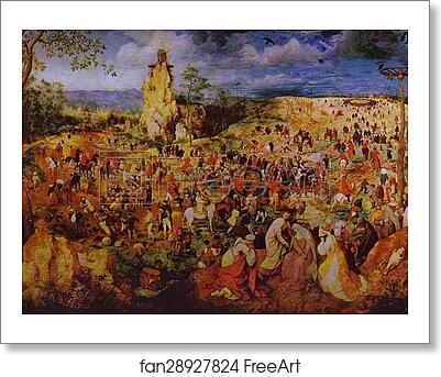 Free art print of The Procession to Calvary by Pieter Bruegel The Elder