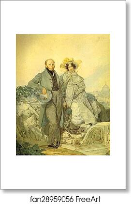 Free art print of Portrait of G. N. and V. A. Olenin by Karl Brulloff