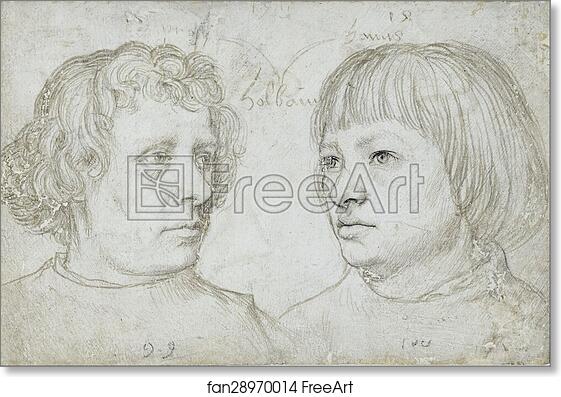 Free art print of Ambrosius and Hans, the sons of the artist by Hans Holbein The Elder