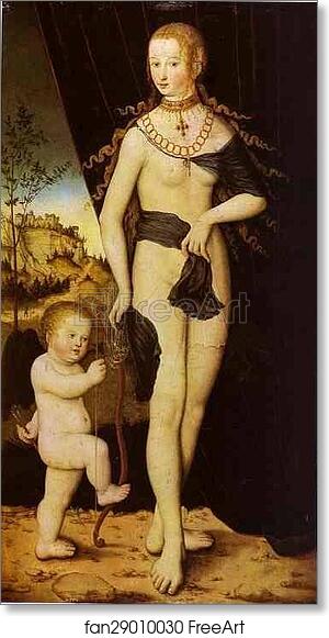 Free art print of Venus and Cupid by Lucas Cranach The Elder