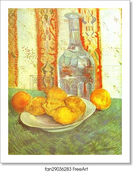 Free art print of Still Life with Bottle and Lemons on a Plate by Vincent Van Gogh Free art print of Still Life with Bottle and Lemons on a Plate by Vincent Van Gogh