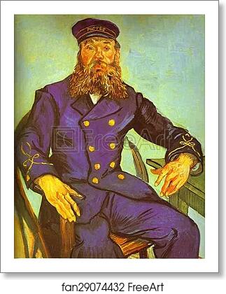 Free art print of Postman Joseph Roulin, Seated in a Cane Chair by Vincent Van Gogh