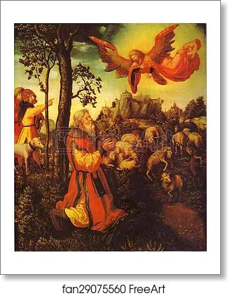 Free art print of The Appearance of an Angel before Joachim by Lucas Cranach The Elder
