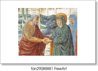 Free art print of Tabernacle of the Visitation: Meeting at the Golden Gate. Detail by Benozzo Gozzoli