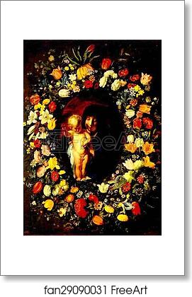 Free art print of Madonna and Child Wreathed with Flowers by Jacob Jordaens