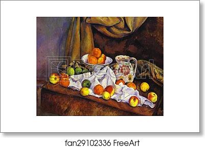 Free art print of Still Life with Fruit, Pitcher and Fruit-Vase by Paul Cézanne