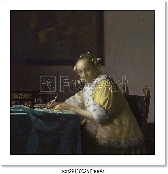 Free art print of A Lady Writing by Johannes Vermeer Free art print of A Lady Writing by Johannes Vermeer