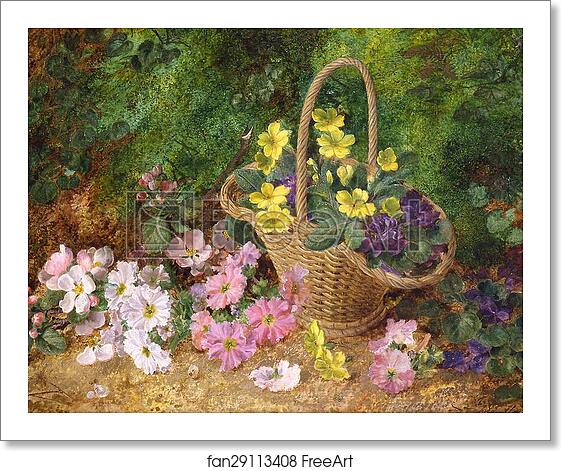 Free art print of Still Life of Flowers and a Basket by George Clare Free art print of Still Life of Flowers and a Basket by George Clare