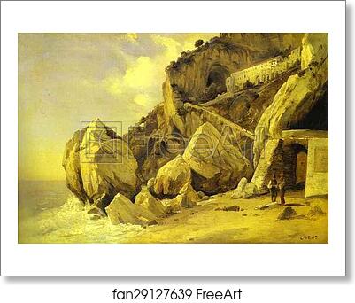Free art print of Rocks in Amalfi by Jean-Baptiste-Camille Corot