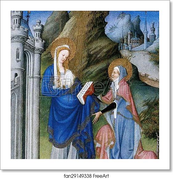 Free art print of Les tr�s riches heures du Duc de Berry. Mary Visits St. Elisabeth. Detail by Limbourg Brothers Free art print of Les tr�s riches heures du Duc de Berry. Mary Visits St. Elisabeth. Detail by Limbourg Brothers