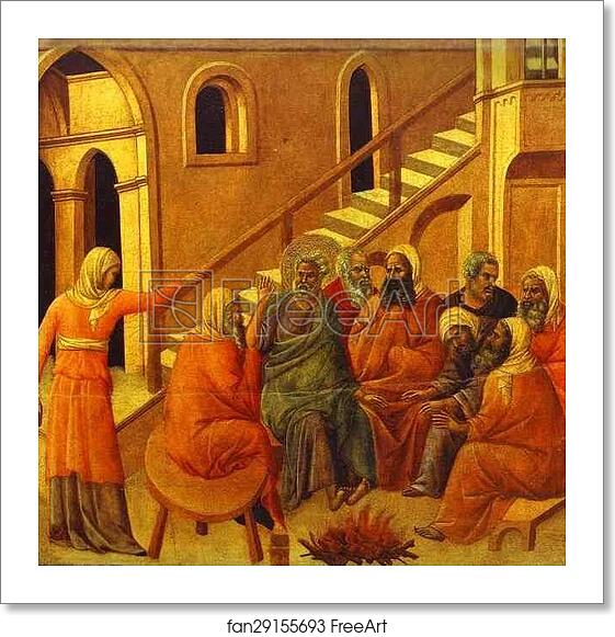 Free art print of Maestà (back, central panel) St. Peter First Denying Jesus by Duccio Di Buoninsegna Free art print of Maestà (back, central panel) St. Peter First Denying Jesus by Duccio Di Buoninsegna