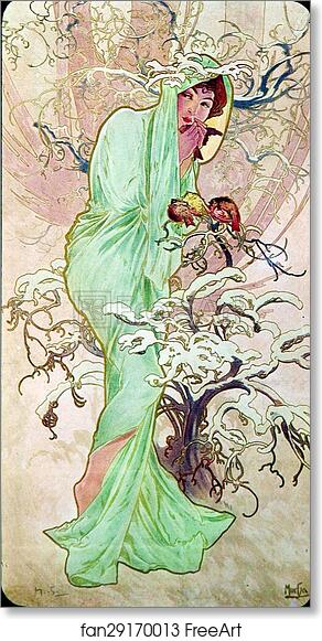 Free art print of Winter by Alphonse Mucha